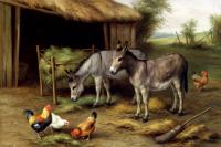 Edgar Hunt - Donkeys And Poultry
